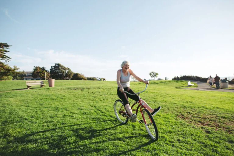woman riding a bike